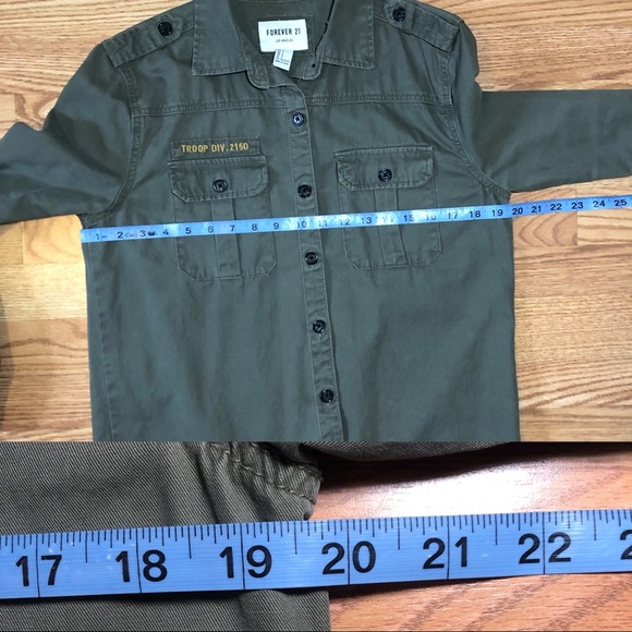 Forever 21 Utility Military Style Button Down Shirt Jacket - Picture 10 of 11